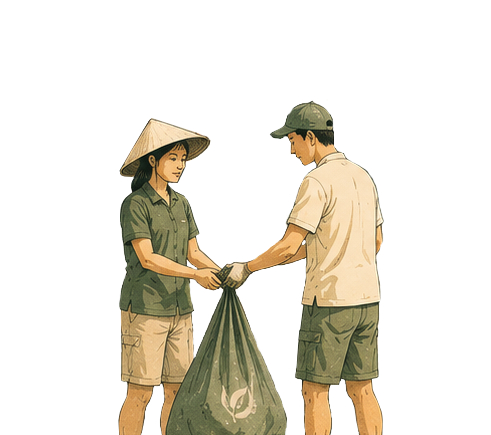 Local material handover illustration