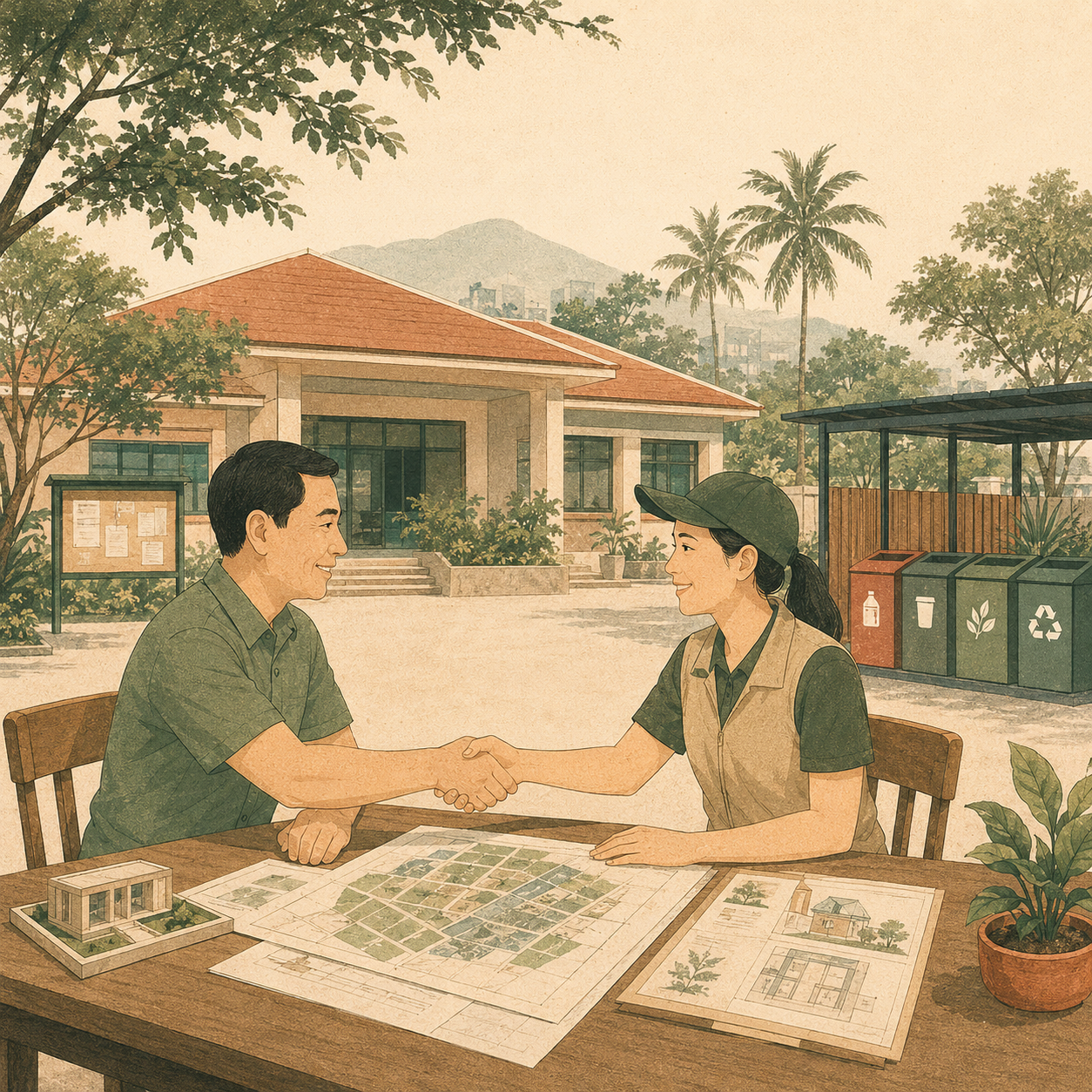 Neighborhood service contracts illustration