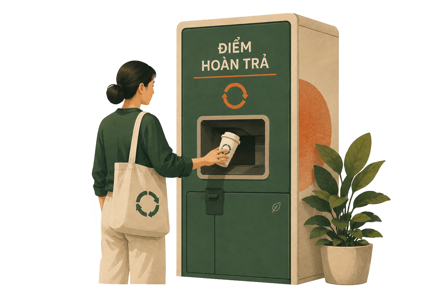 Neighborhood return point kiosk illustration